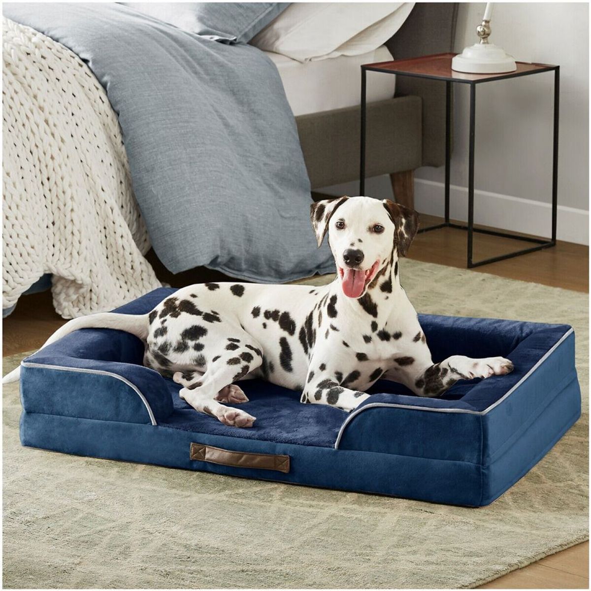 Pawpals Memory foam Hundeseng - L (89x63.5x16cm) / Blå