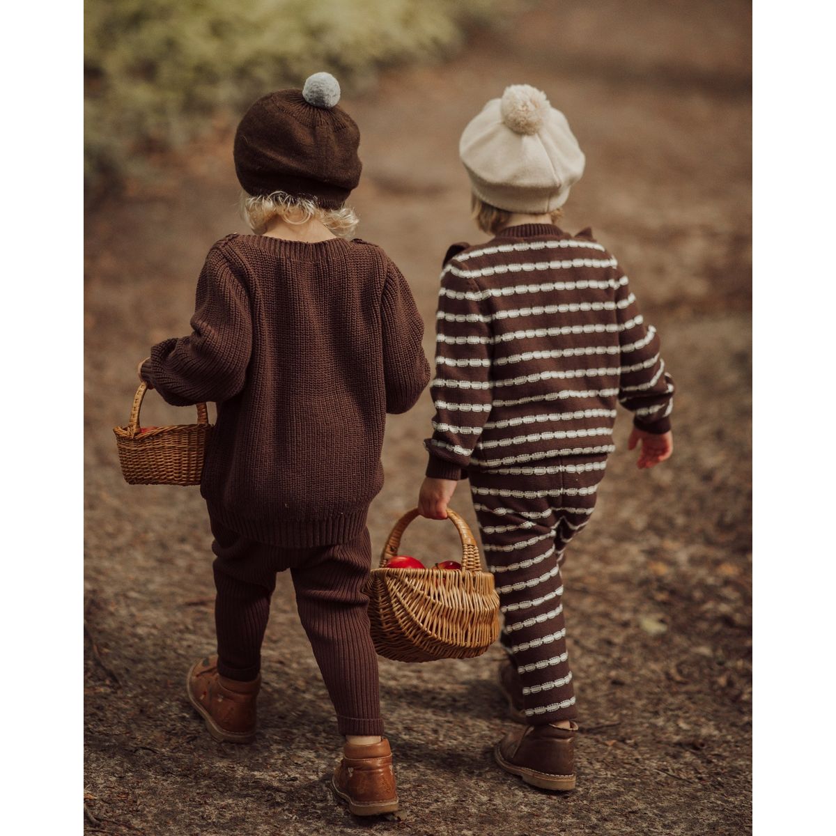 Alba Striped knit trousers brown - Brown / 9-12m - 80cm