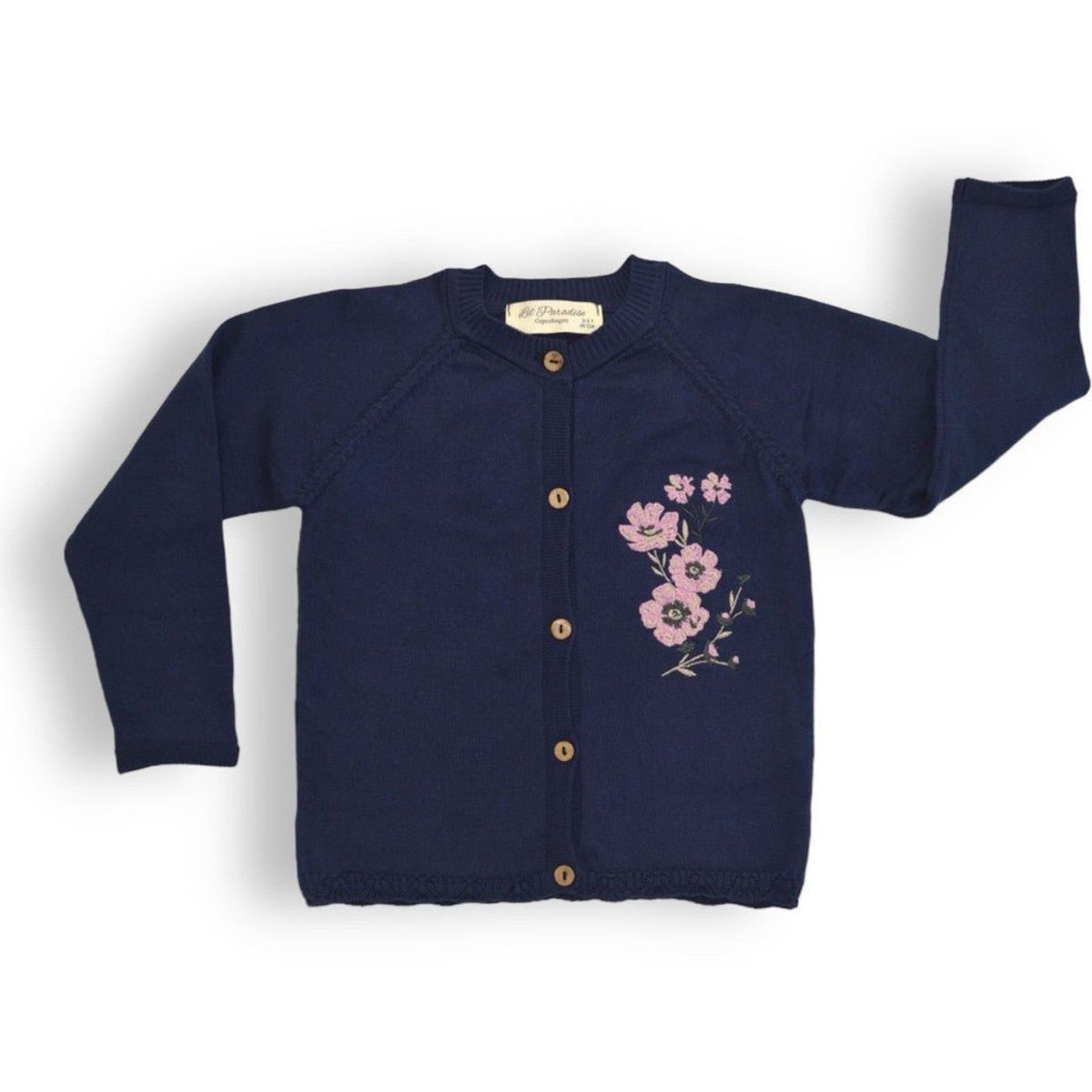 Floral fantasy cardigan - Dark blue / 5-6y - 116cm