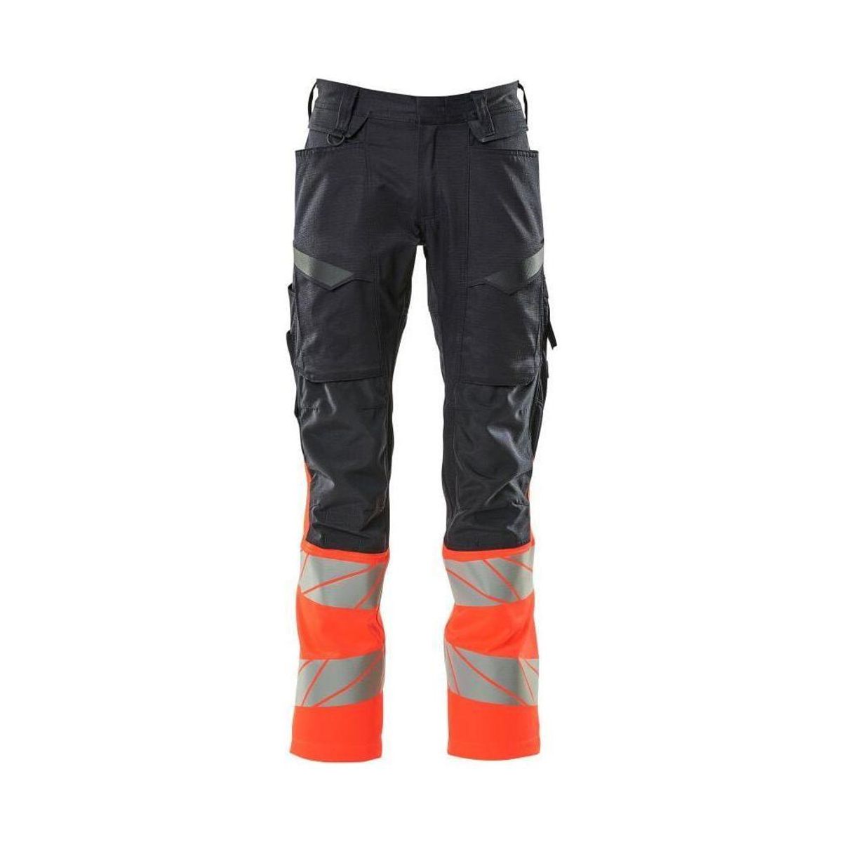 Mascot® Accelerate Safe Bukser med Knælommer, stretch-zoner - 19679-236 - mørk marine/Hi-Vis rød klasse 1