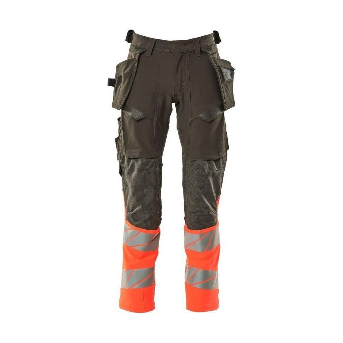 Mascot®Accelerate Safe håndværkerbukser hængelommer Full Stretch 19131-711-18222 mørk antracit/hi-vis rød