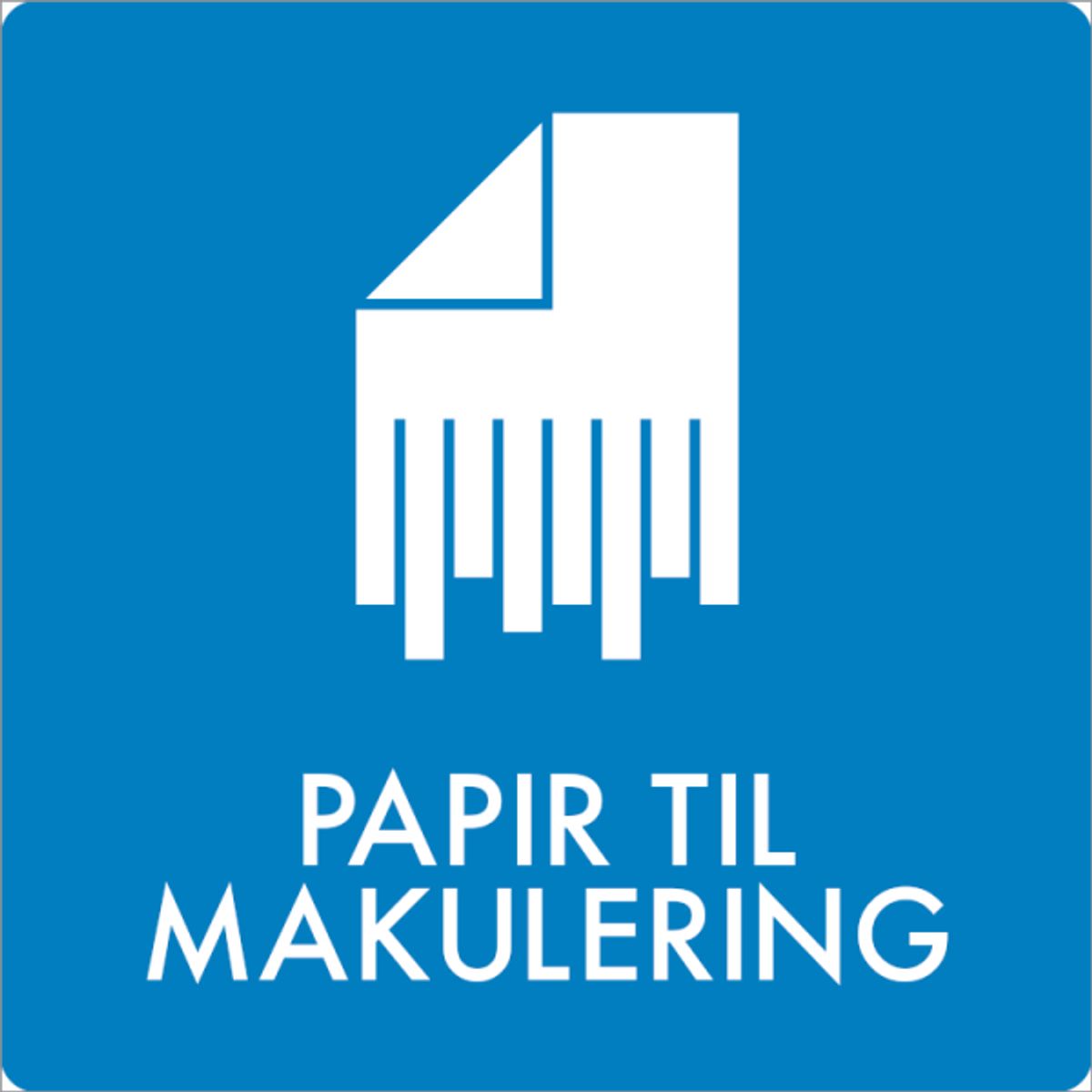 Affaldsskilt Papir til makulering