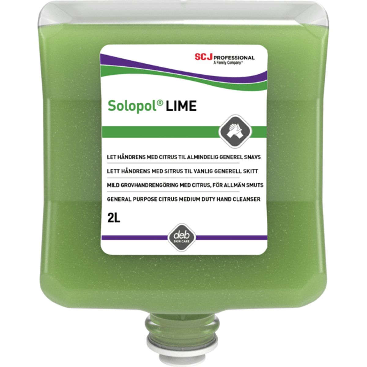 Deb Solopol Lime medium håndrens 2000 ml LIM2LT