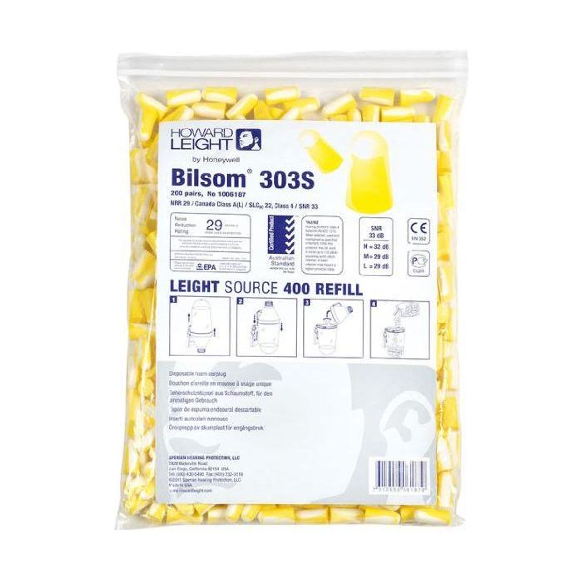 Howard Leight Bilsom 303 Small - Refill 200 par