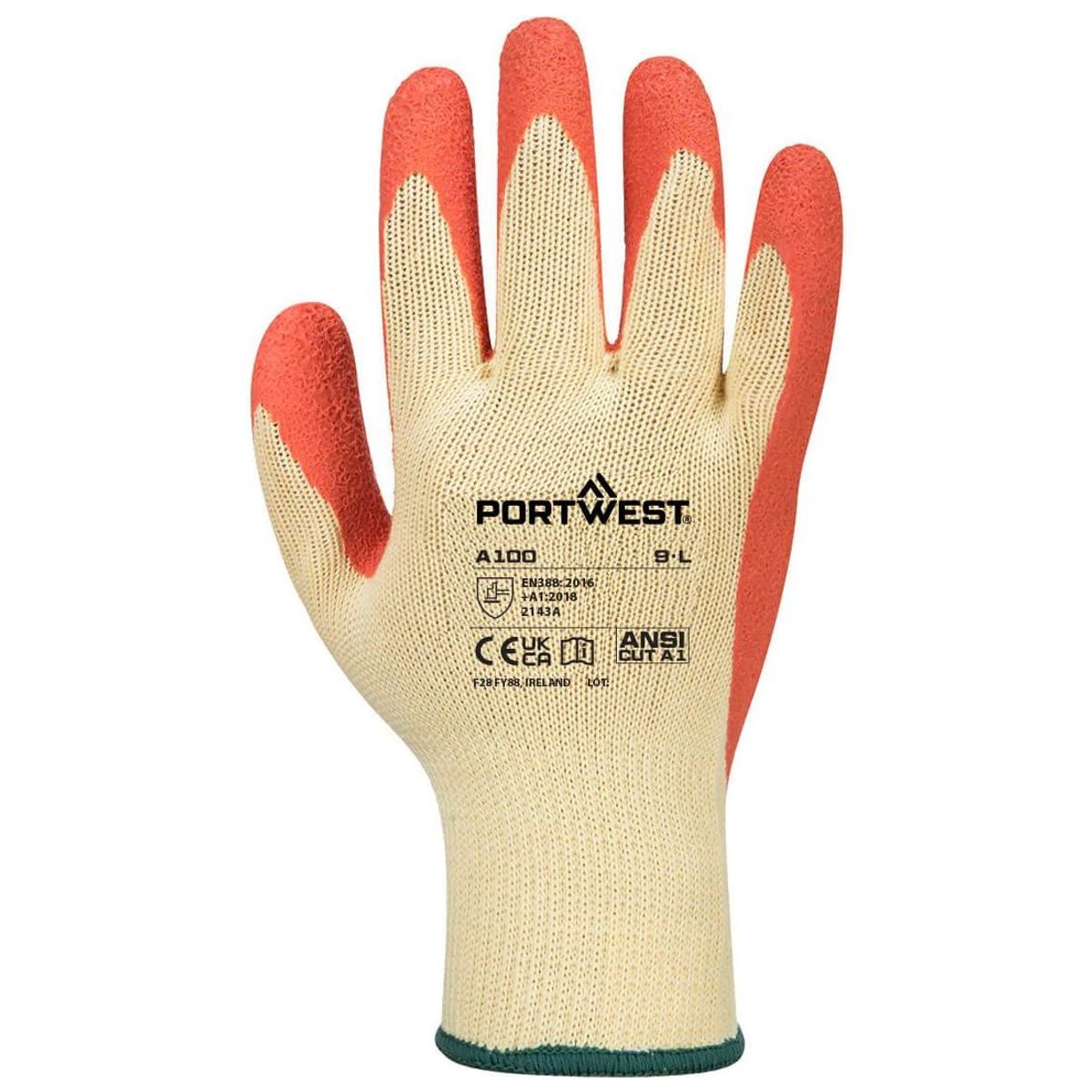 PortWest A100 - Grip handske - latex orange