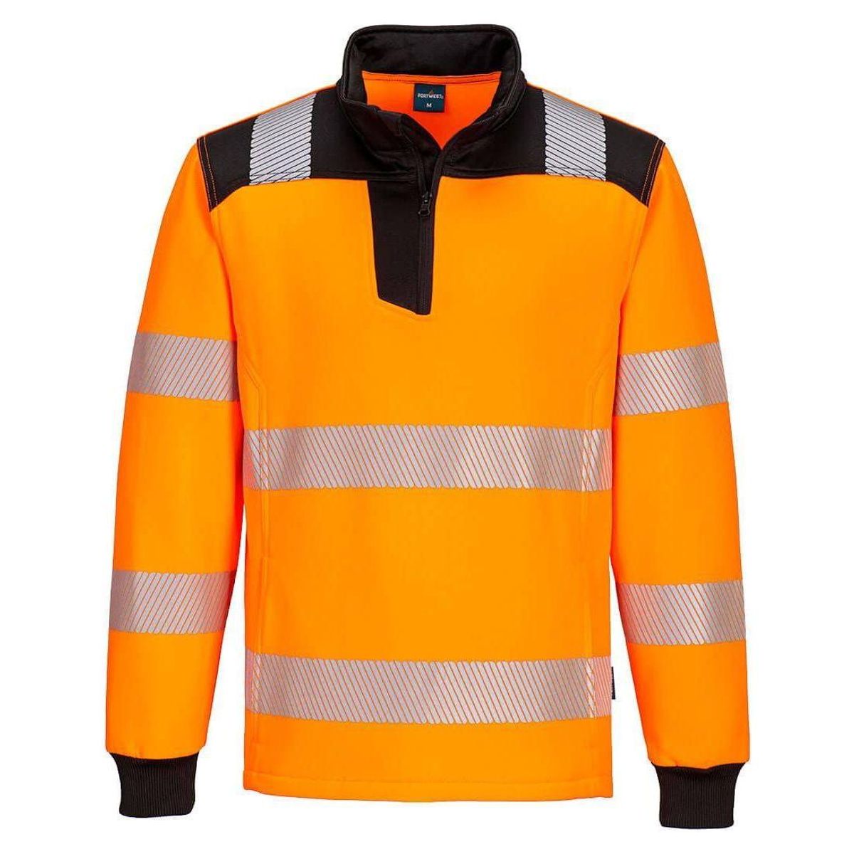 Portwest PW3 hi-vis sweatshirt med kort lynlås PW326