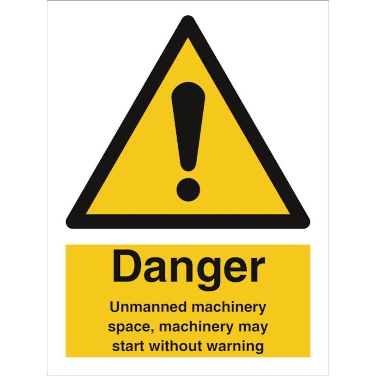 Sign IMO Danger Unmanned machinery space... 107059