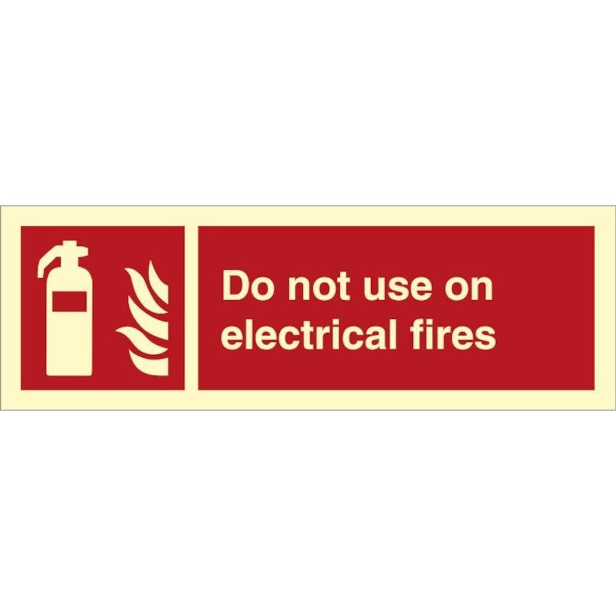 Sign IMO Do not use on electrical fires 105030