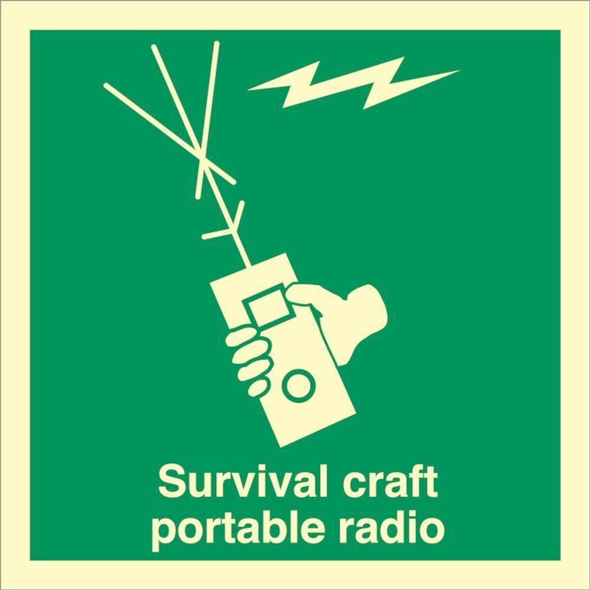 Sign IMO Survival craft portable radio