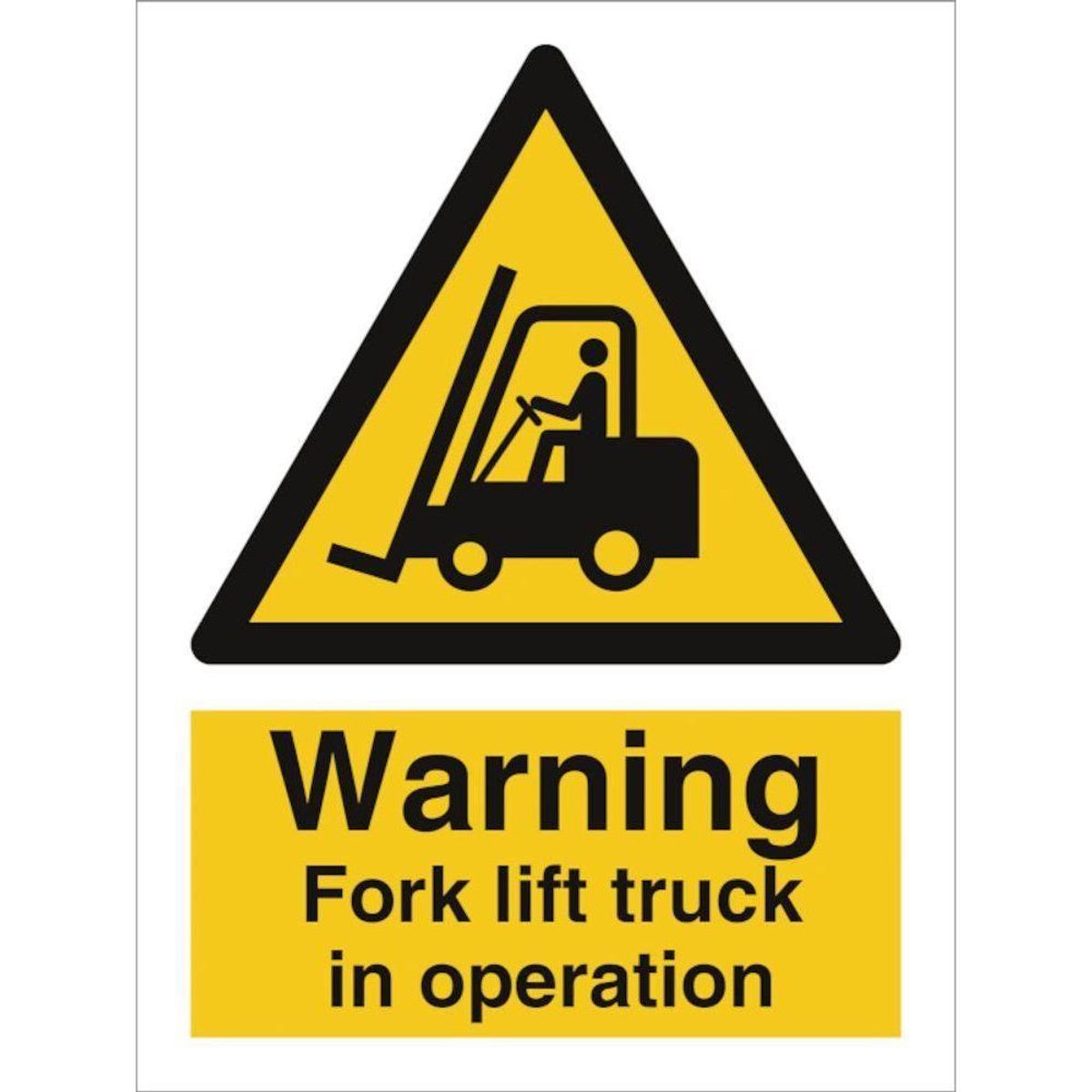 Sign IMO Warning fork lift truck