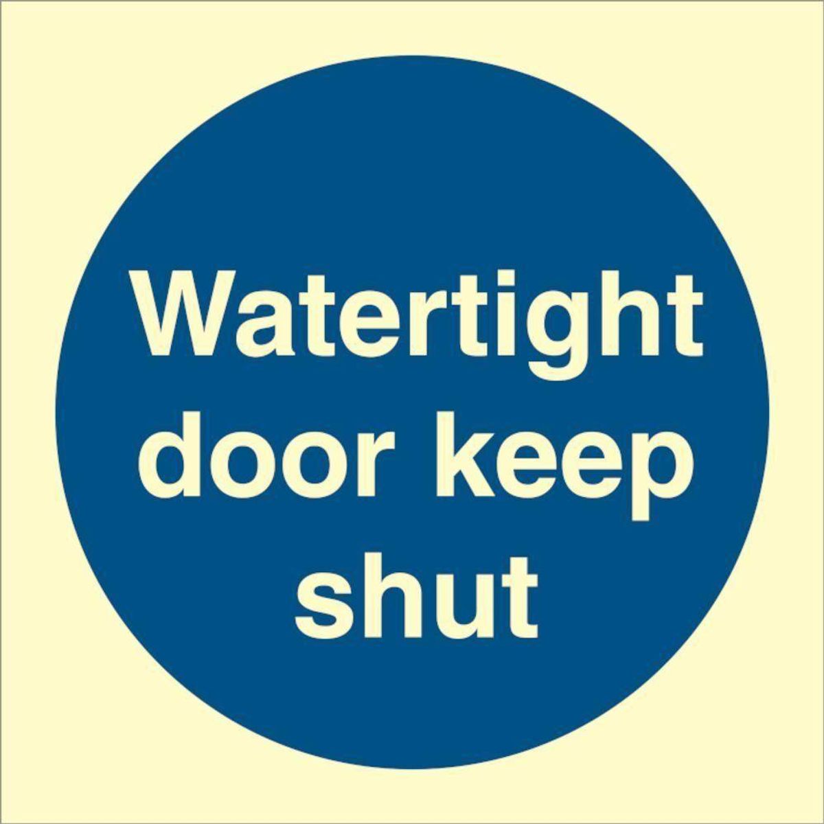 Sign IMO Watertight door keep shut