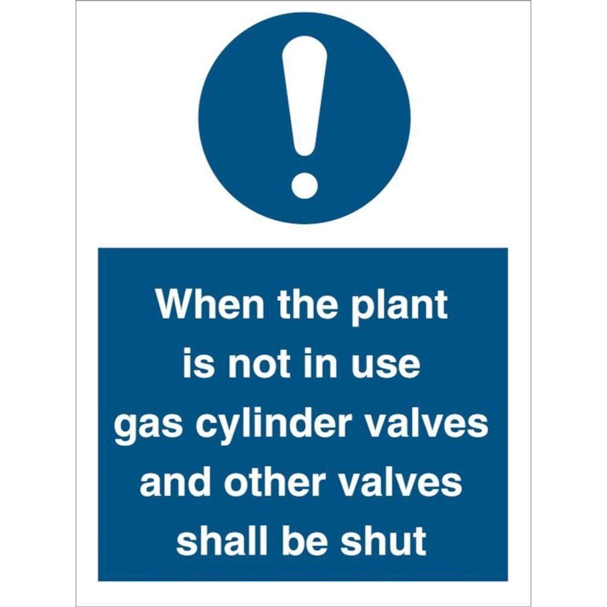 Sign IMO When the plant is not in use...