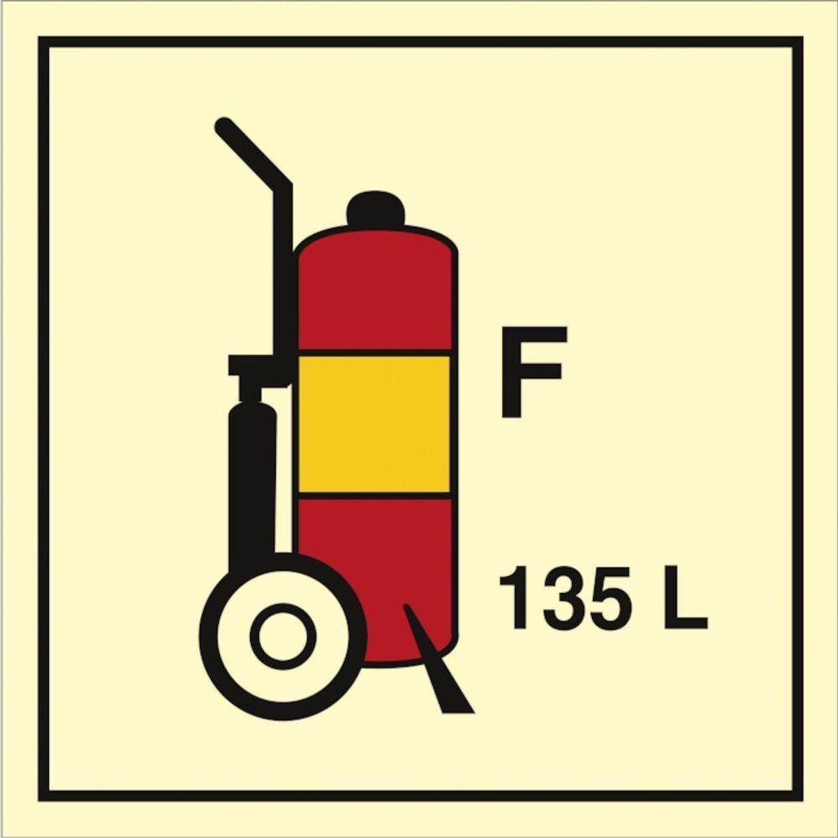 Sign IMO Wheeled fire extinguisher F 135L