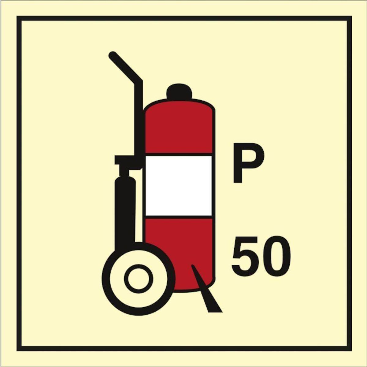 Sign IMO Wheeled fire extinguisher Powder 50