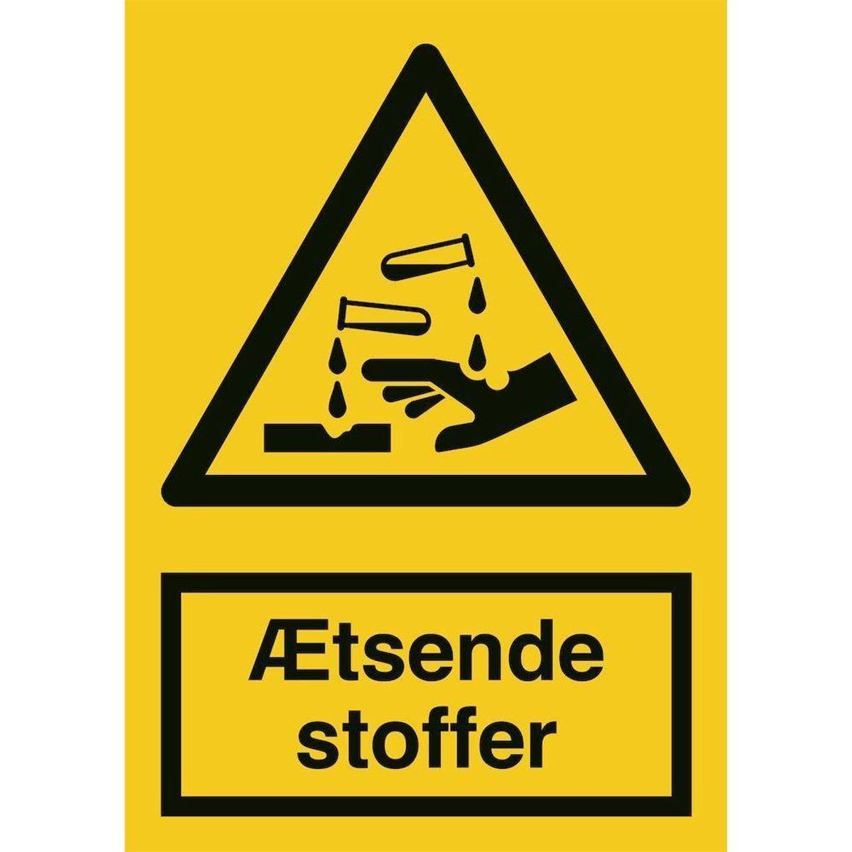 Skilt Ætsende stoffer