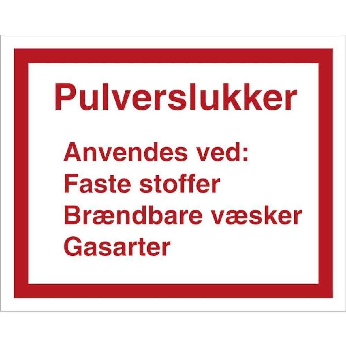 Skilt Pulverslukker