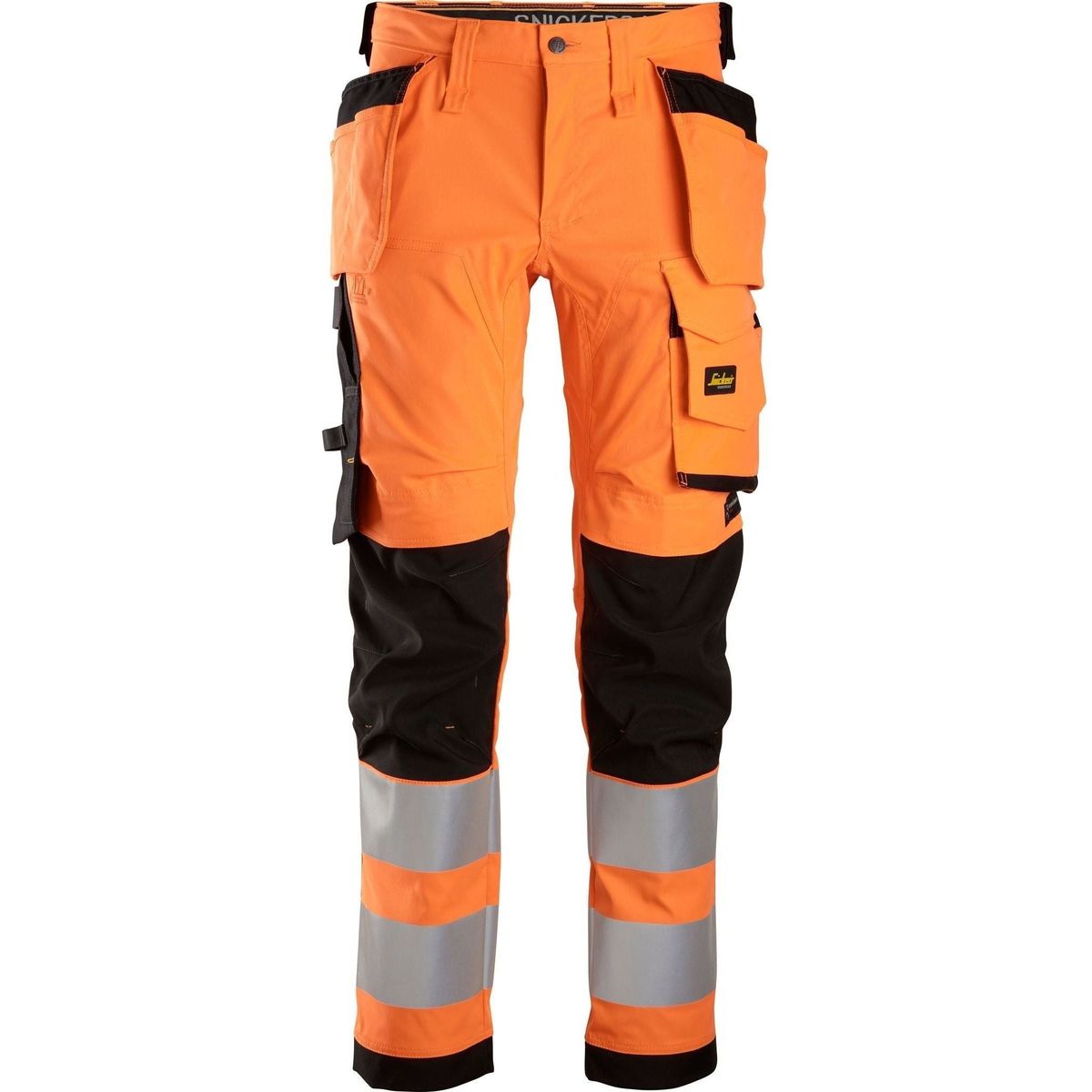 Snickers AW stretch bukser med hylsterlommer Hi-Vis orange/sort 6243