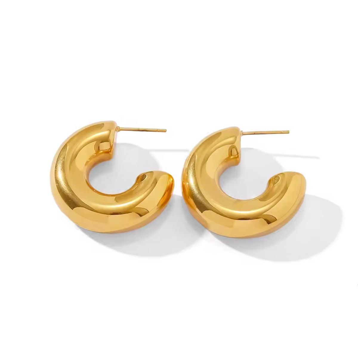 Chunky Hoops 18K Forgyldt