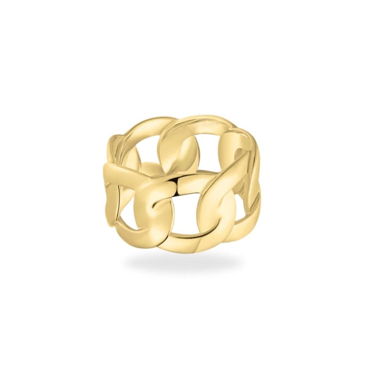 Chunky Panzer Ring 18K Forgyldt - 57