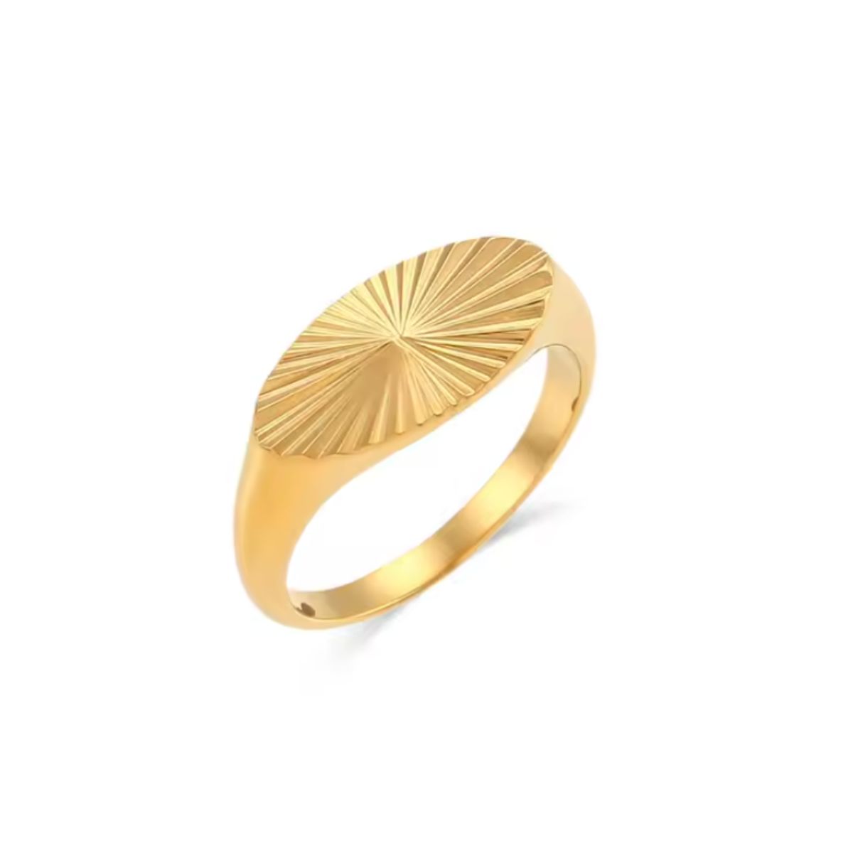 Oval Signet Sunlight Ring 18K Forgyldt - 54