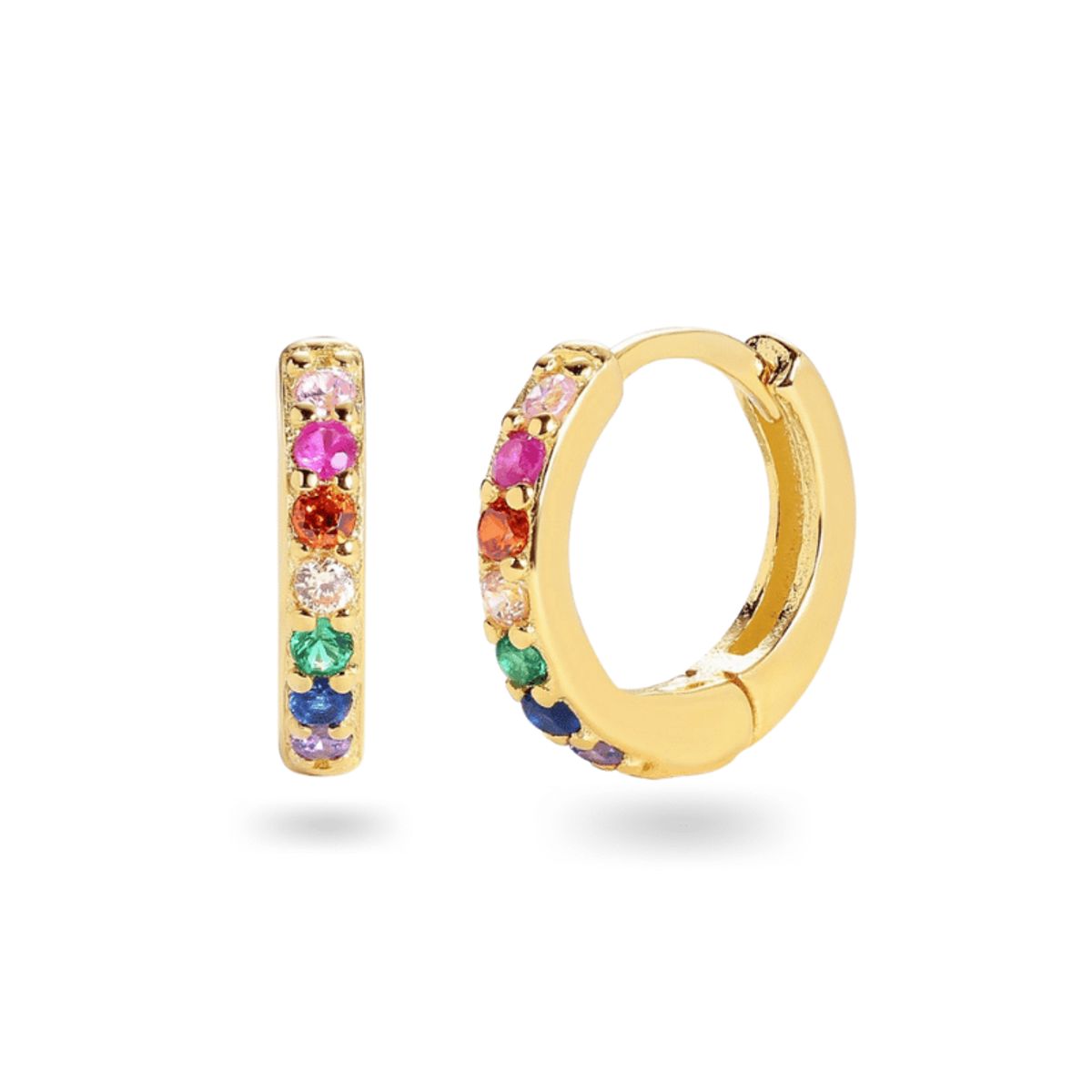 Rainbow Hoops 18K Forgyldt