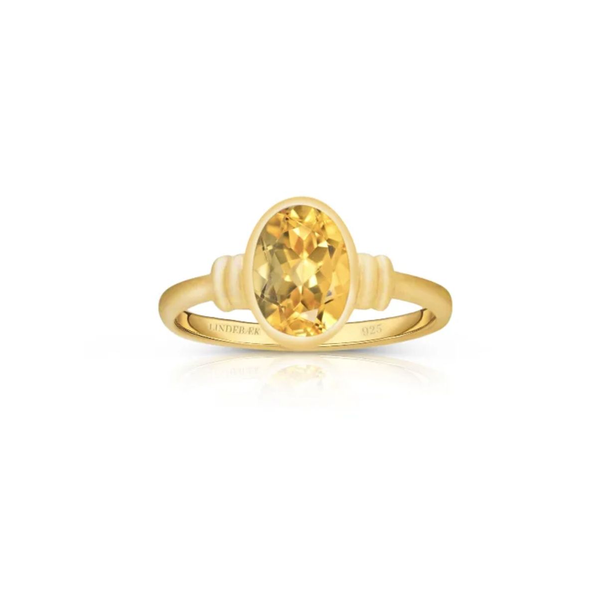 Viva Citrin Ring 18K Forgyldt - 54