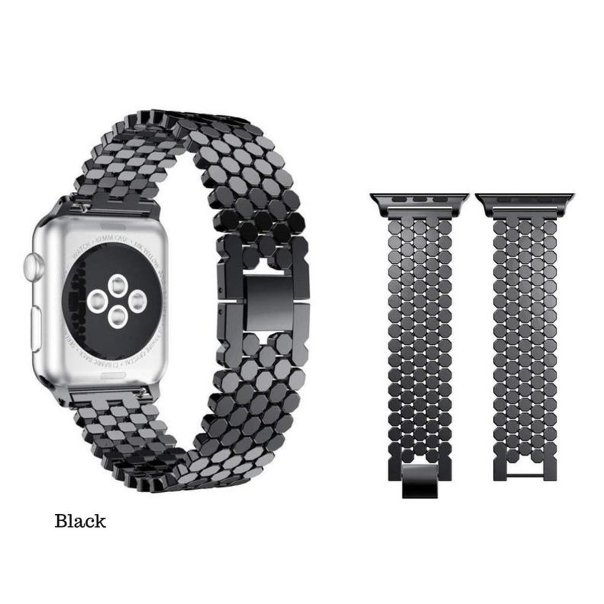 Apple Watch Dotted Rustfri Stål Rem SORT (38/40 mm) - iHero