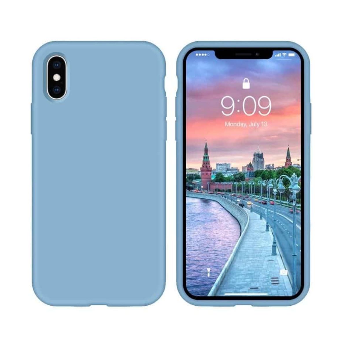 IPHONE X/XS LIQUID SILIKONE COVER - Cornflower - iHero