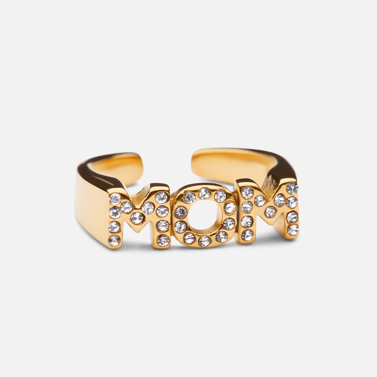 Mom Zirkon Ring Justerbar 18K Guldbelagt