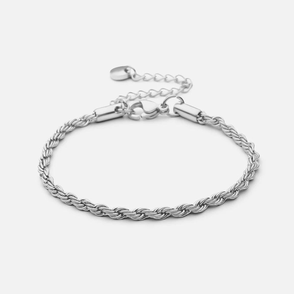 Twisted Rope Armbånd Sølvfarvet 3mm