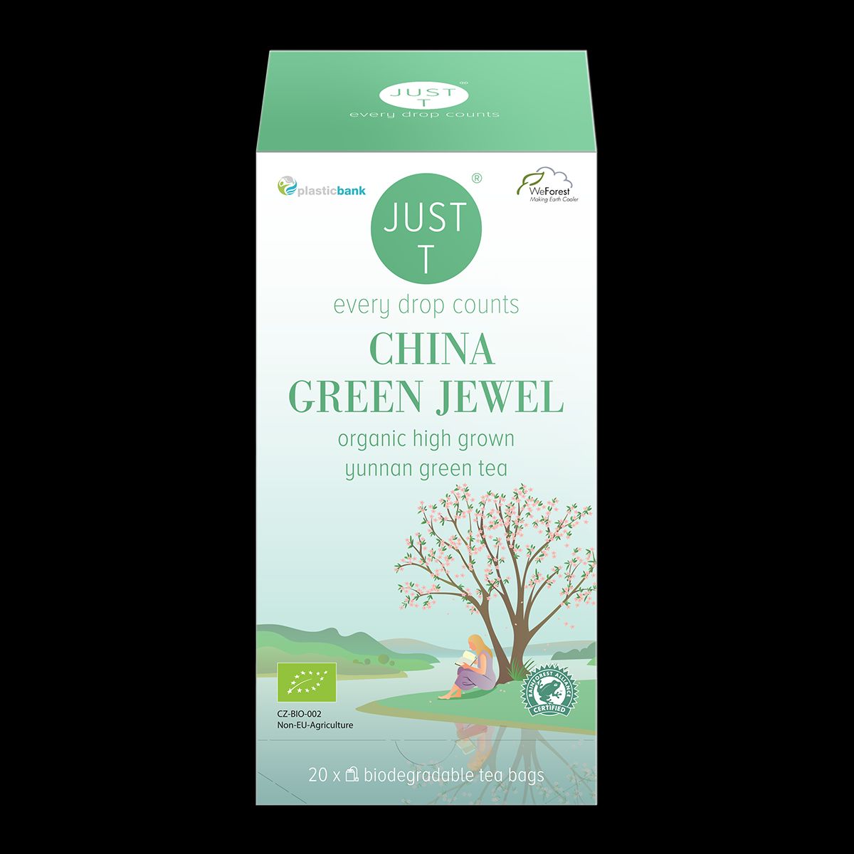 Just T China Green Jewel Brev te