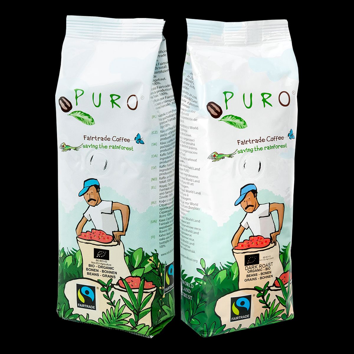 Puro 2x250 gram kaffebønner smagskasse - 500 g.