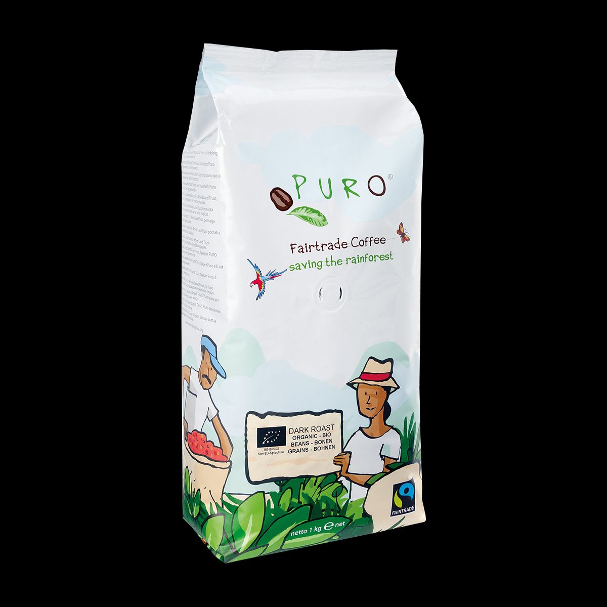 Puro Organic Dark Roast Kaffebønner - 1 kg.