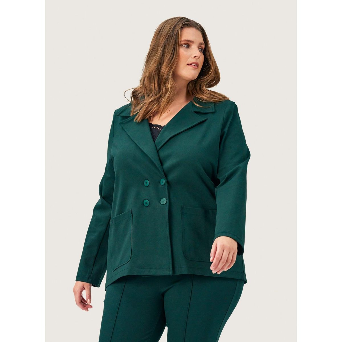 Carmen blazer i grøn jersey - L/46