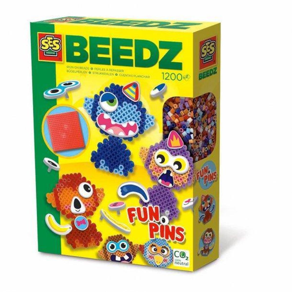 SES creative | BEEDZ perler til strygning m. Fun pins