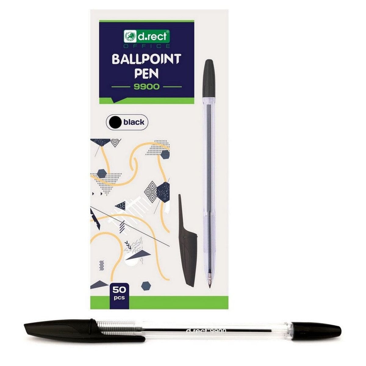 Kuglepen BALLPOINT 9900 Sort 50 stk