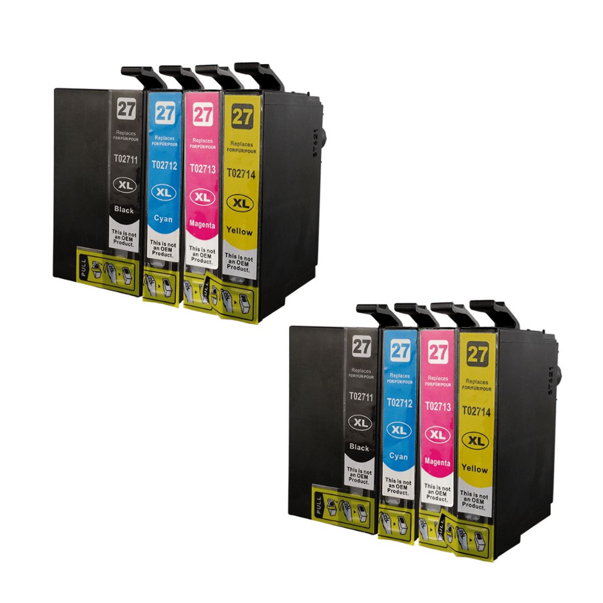 Pakke sæt Epson 27XL 2 x 4 farver BK-C-M-Y alternativ 160 ml