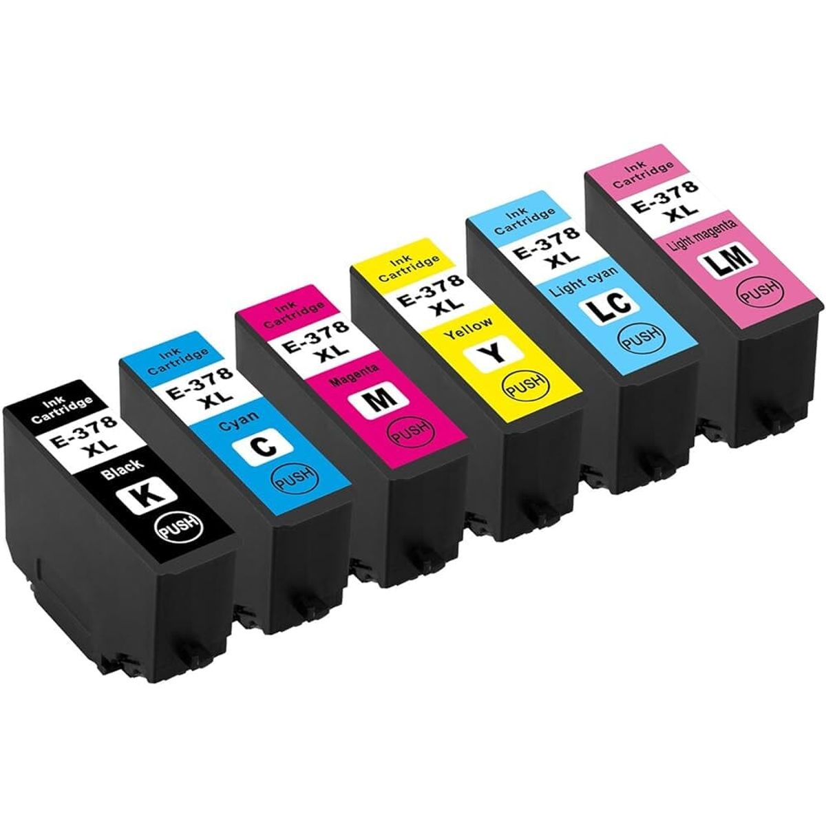 Pakke sæt Epson 378XL 6 farver BK-C-M-Y-LC-LM alternativ 79,2 ml