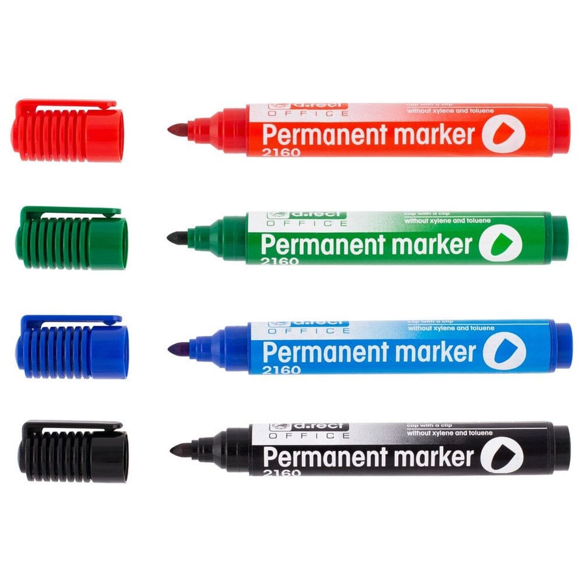 Permanent marker rund spids 1-3mm, 4 stk