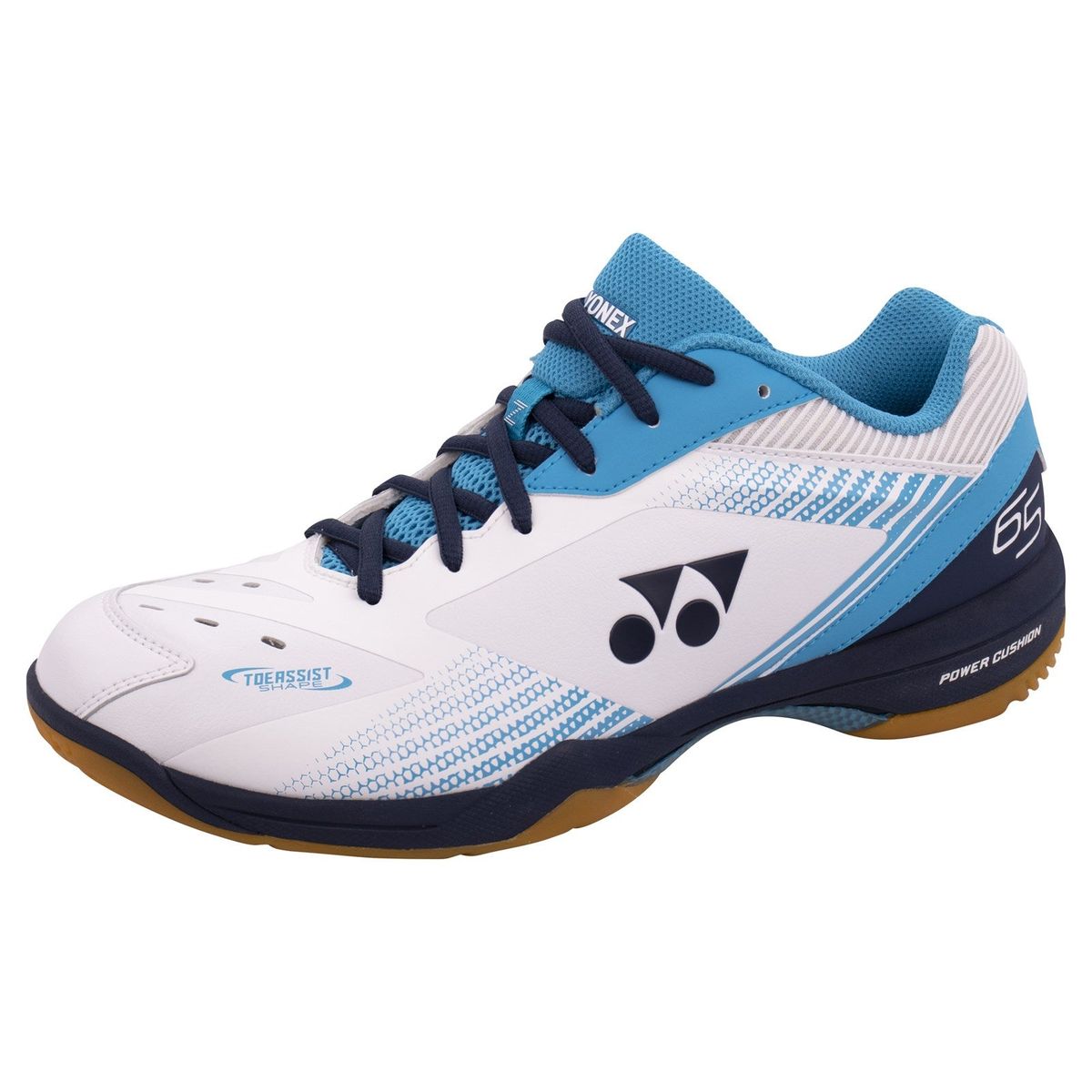 Yonex SHB 65 Z Men Badmintonsko (White/Ocean Blue) - 39.5