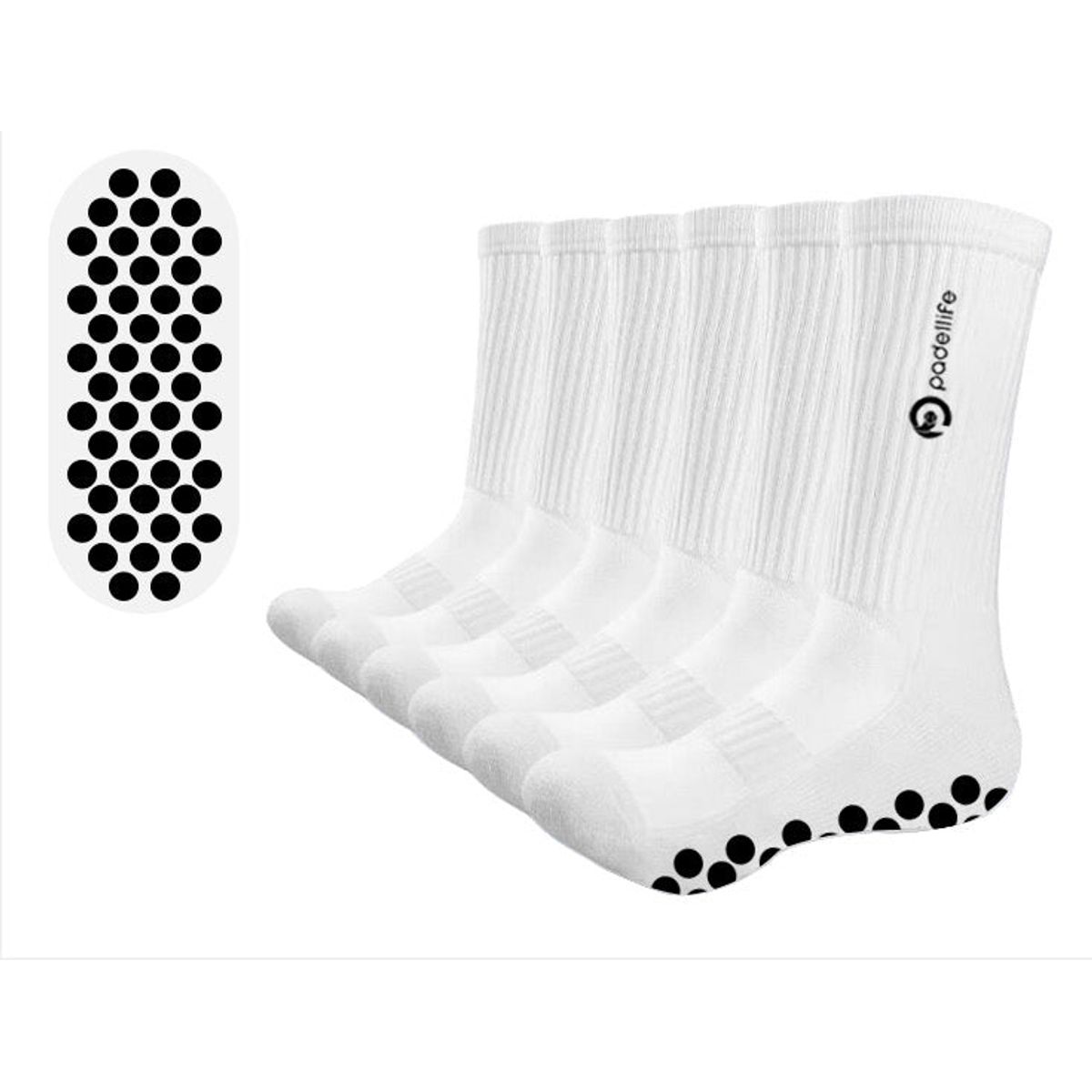 Padellife Gripsocks (1 par, Hvid/Sort)