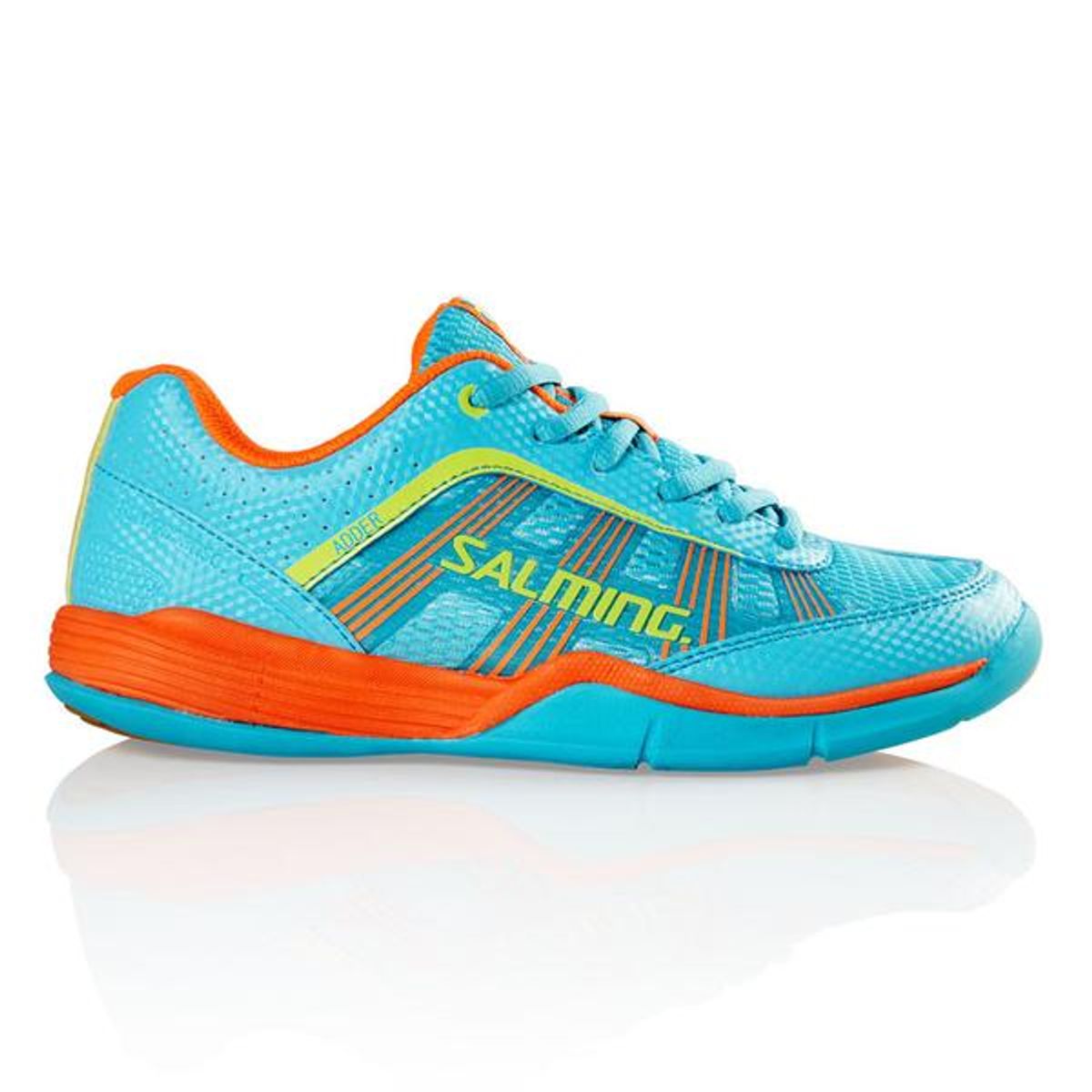 Salming Adder Junior Squashsko (Turqoise-Shock.orange) - 38 2/3