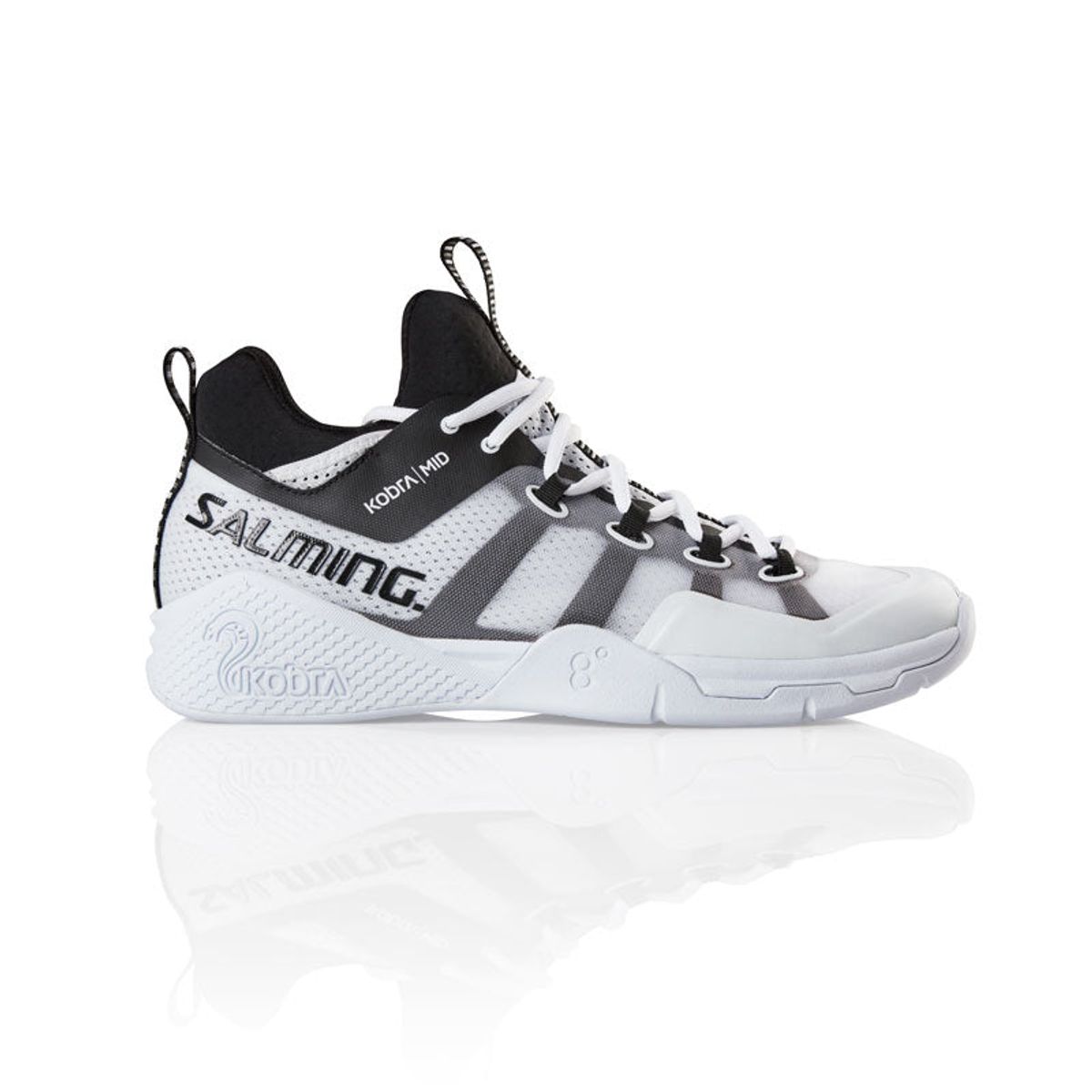 Salming Kobra 2 Mid Squashsko (White-Black) - 44 2/3