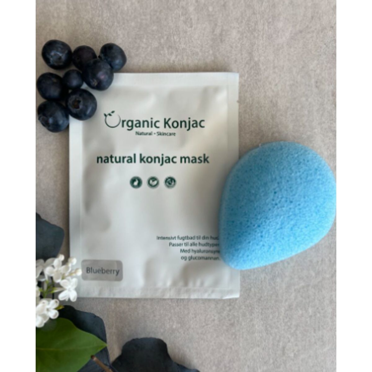 Organic Konjac Blueberry Natural Konjac Mask