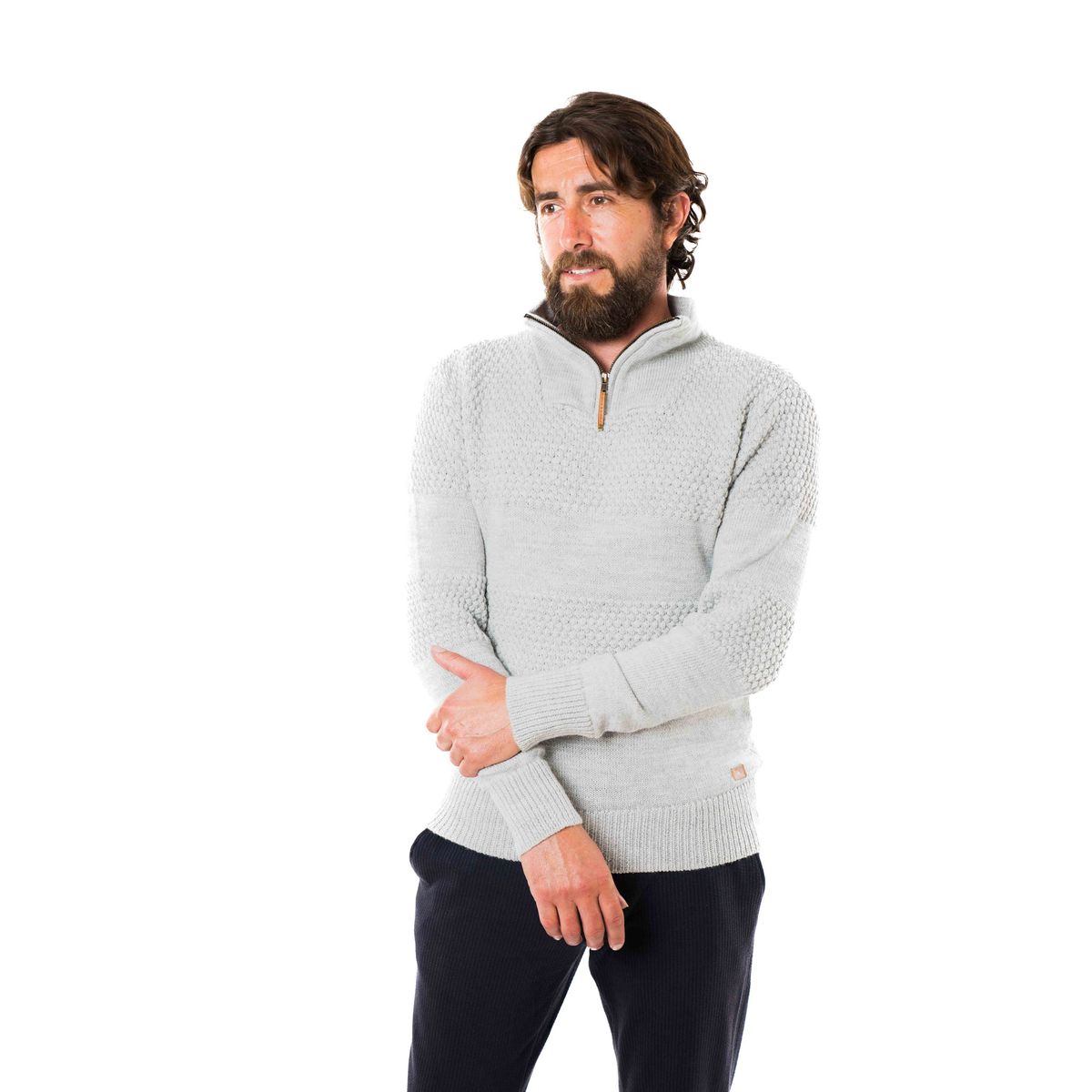 Nyhavn 1/2 Zip Sweater - Fuza Wool - Silver Grey