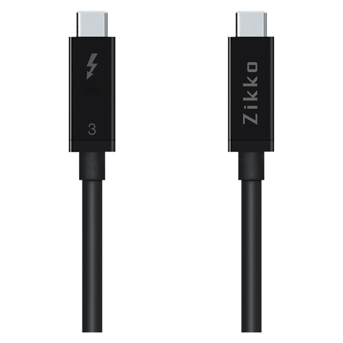 Zikko 0,5m 100W / 40Gb 8k USB-C Kabel, Sort