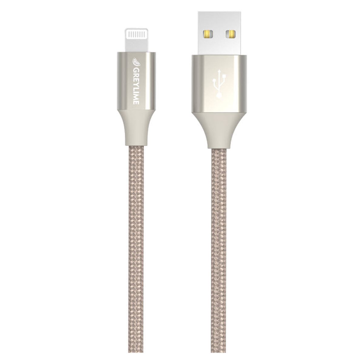 GreyLime Flettet USB-A til MFi Lightning Kabel Beige 1 m