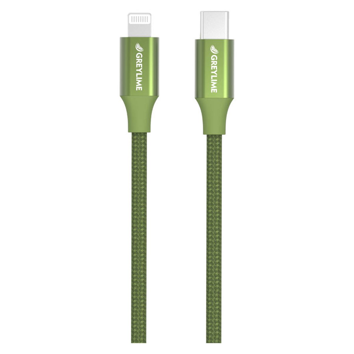 GreyLime Flettet USB-C til MFi Lightning Kabel Grøn 1 m