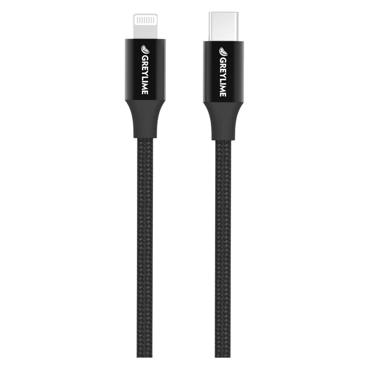 GreyLime Flettet USB-C til MFi Lightning Kabel Sort 2 m