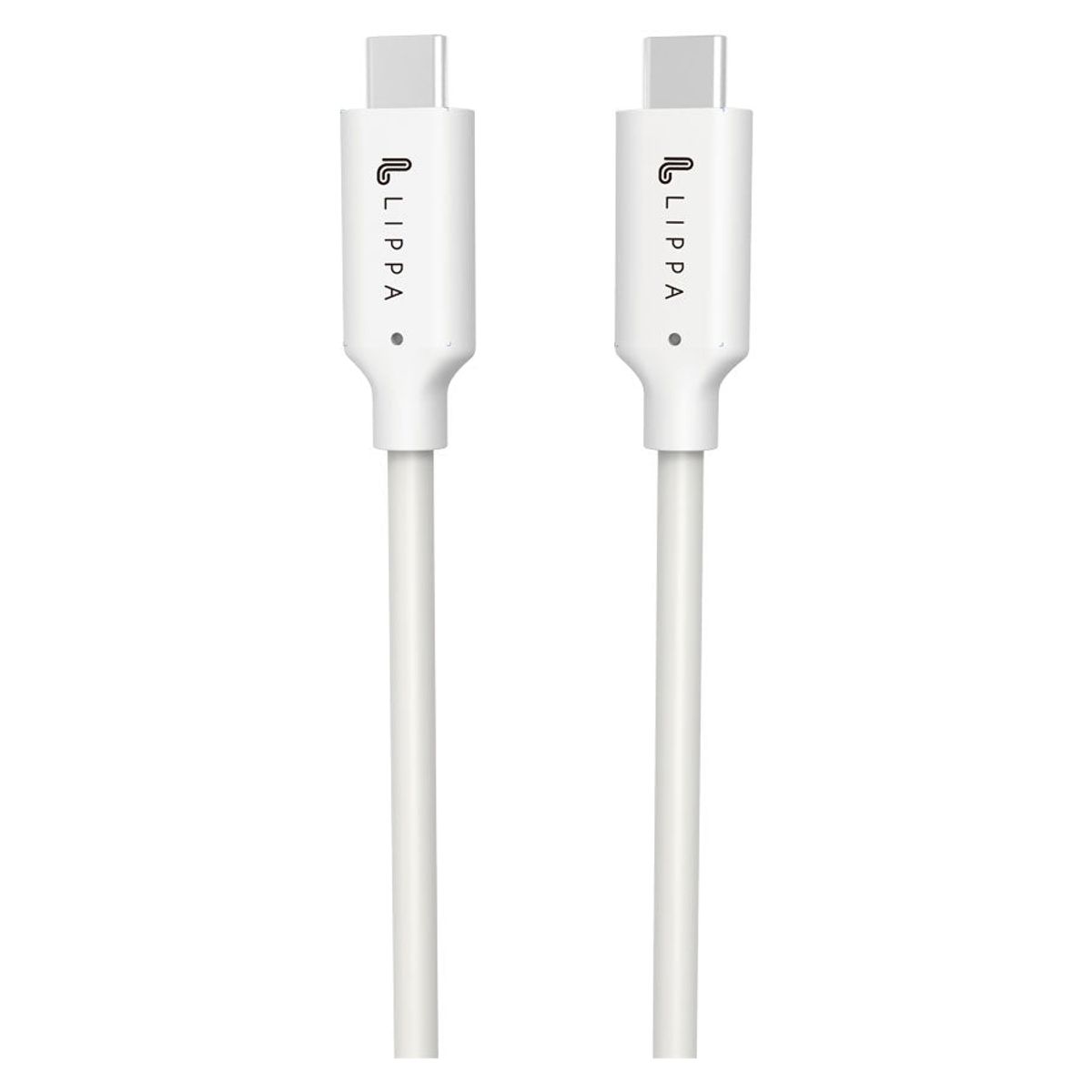 Lippa USB-C til USB-C 100W 10Gbps kabel 1m, Hvid